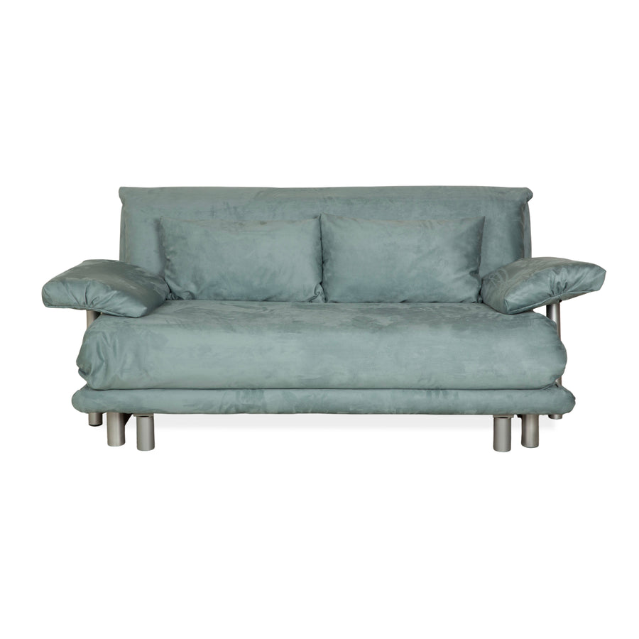 Ligne Roset Multy Stoff Dreisitzer Hellblau Grau Schlaffunktion Neubezug