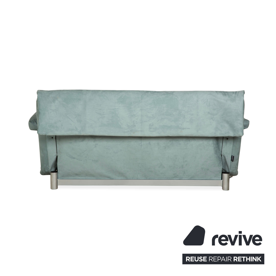 Ligne Roset Multy Stoff Dreisitzer Hellblau Grau Schlaffunktion Neubezug