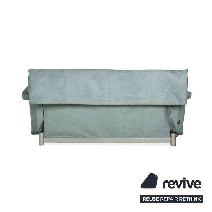 Ligne Roset Multy Stoff Dreisitzer Hellblau Grau Schlaffunktion Neubezug