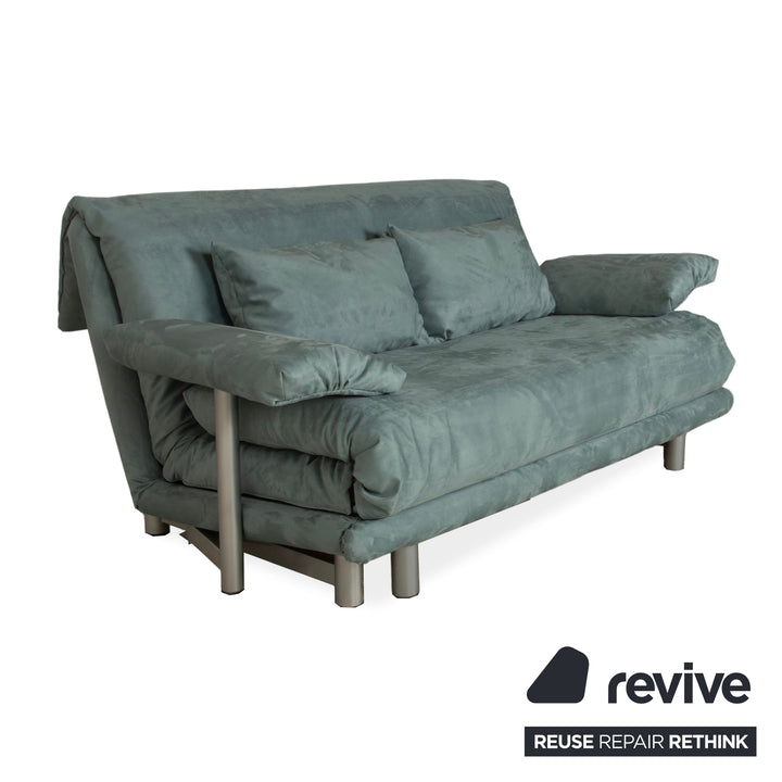 Ligne Roset Multy Stoff Dreisitzer Hellblau Grau Schlaffunktion Neubezug