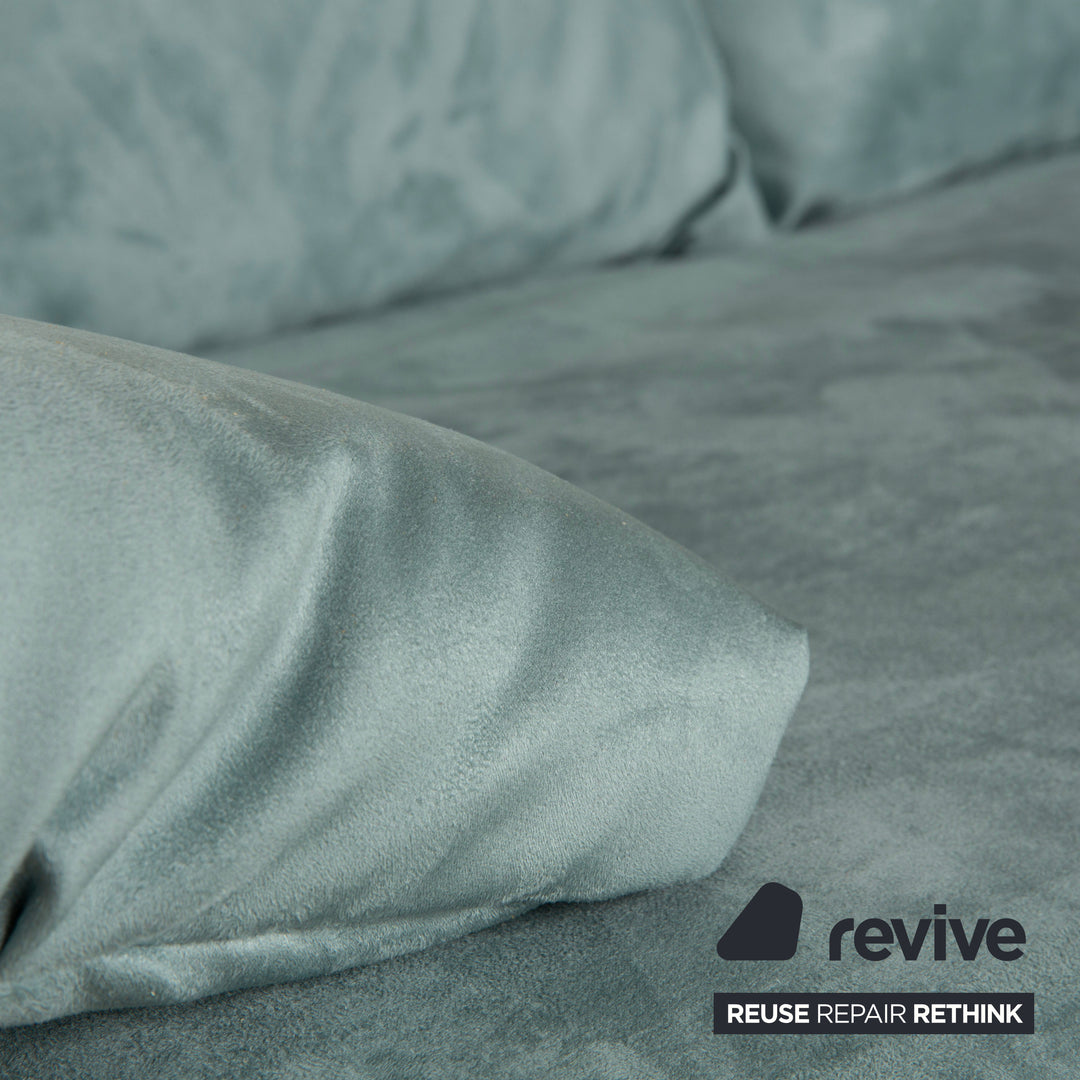 Ligne Roset Multy Stoff Dreisitzer Hellblau Grau Schlaffunktion Neubezug