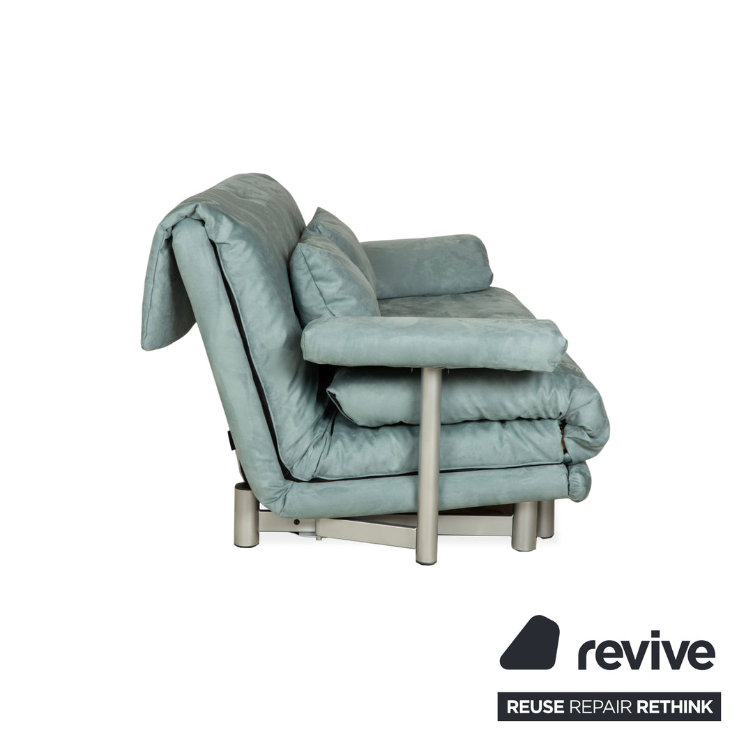 Ligne Roset Multy Stoff Dreisitzer Hellblau Grau Schlaffunktion Neubezug