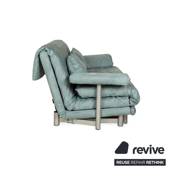 Ligne Roset Multy Stoff Dreisitzer Hellblau Grau Schlaffunktion Neubezug