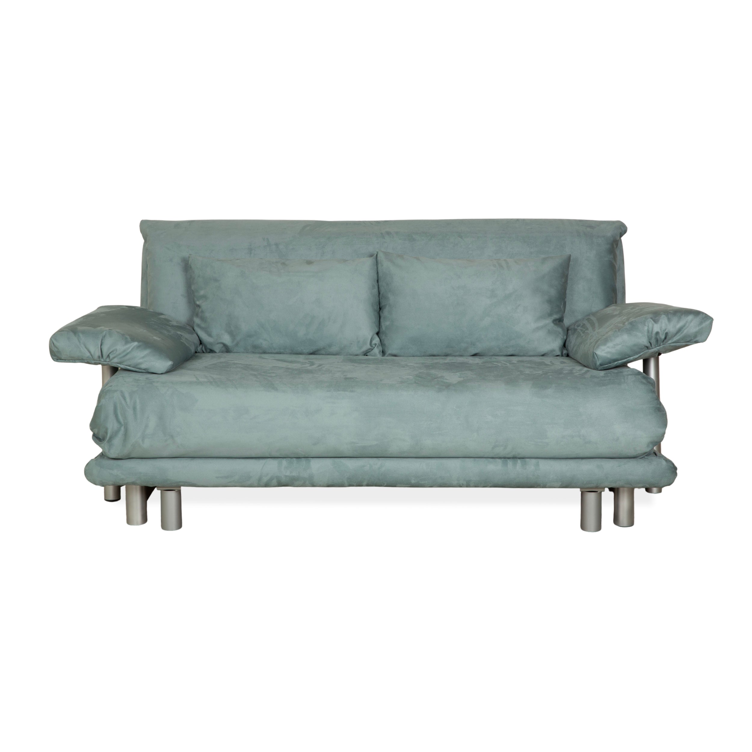 Canapé 3 places Ligne Roset Multy en tissu bleu clair gris fonction couchage nouvelle housse