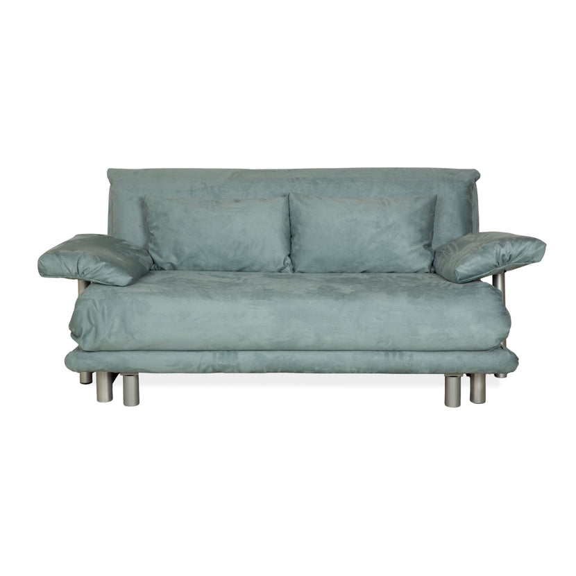 Canapé 3 places Ligne Roset Multy en tissu bleu clair gris fonction couchage nouvelle housse
