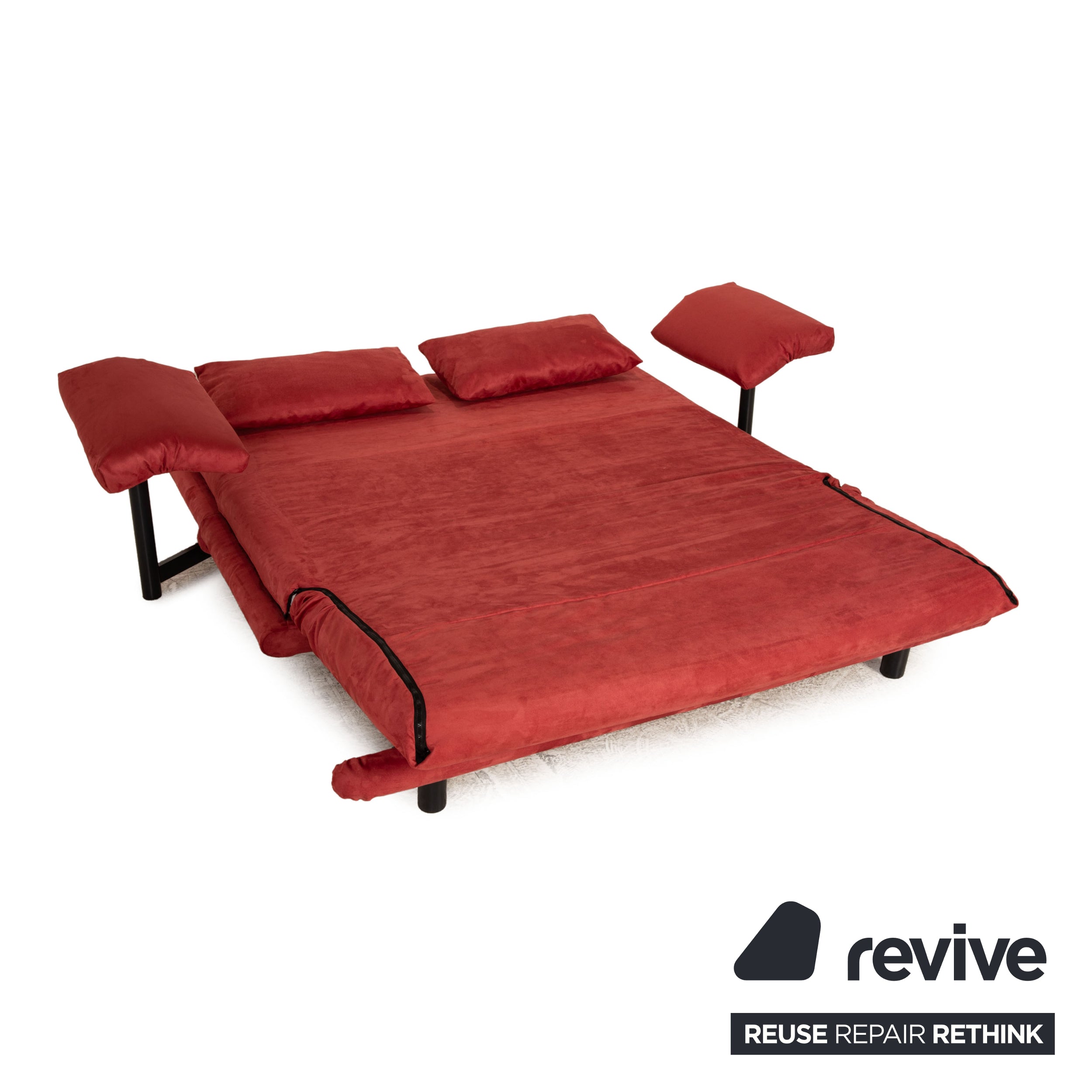 ligne roset Canapé 3 places en tissu Multy rouge framboise retapissé