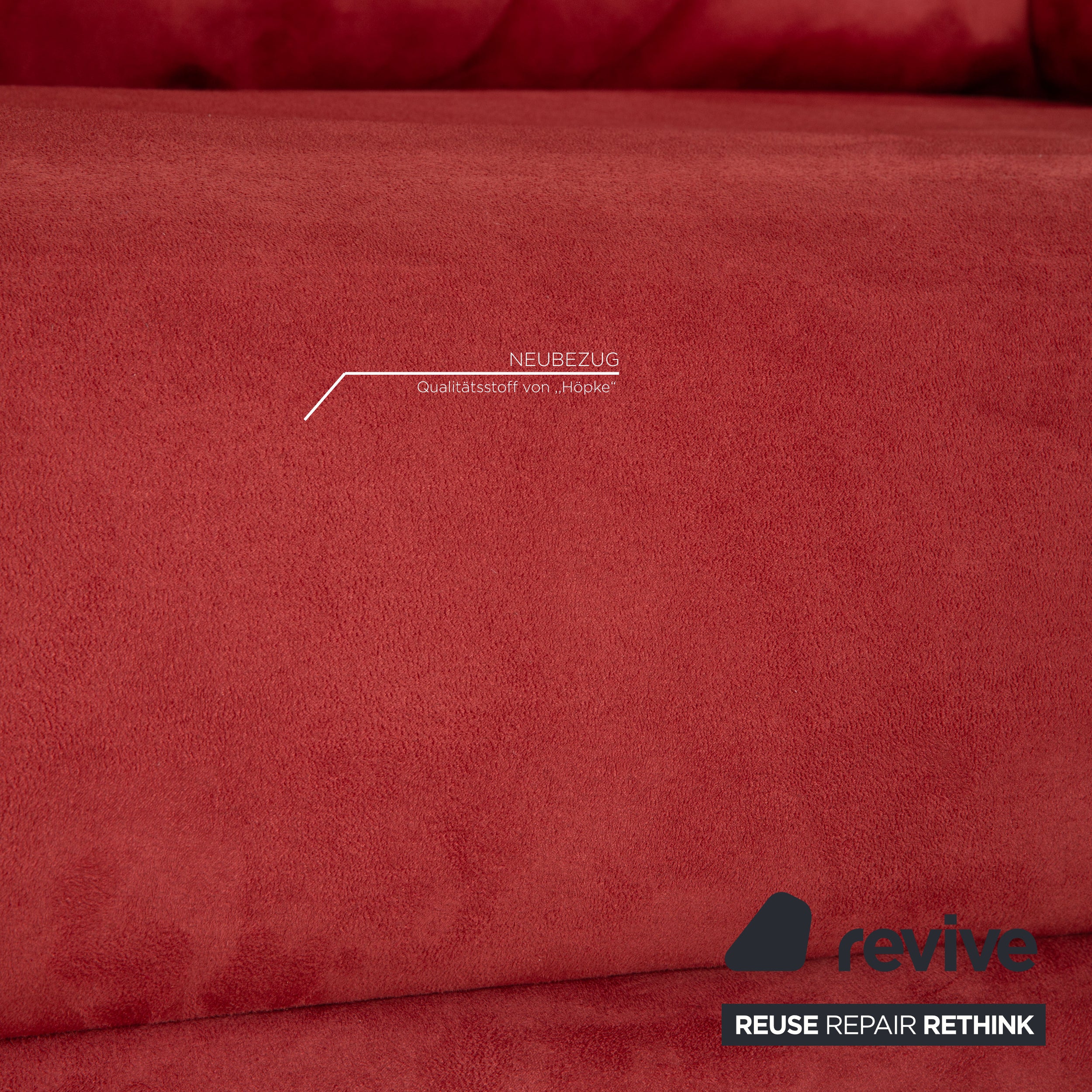 ligne roset Multy fabric three-seater red raspberry red sofa couch reupholstered