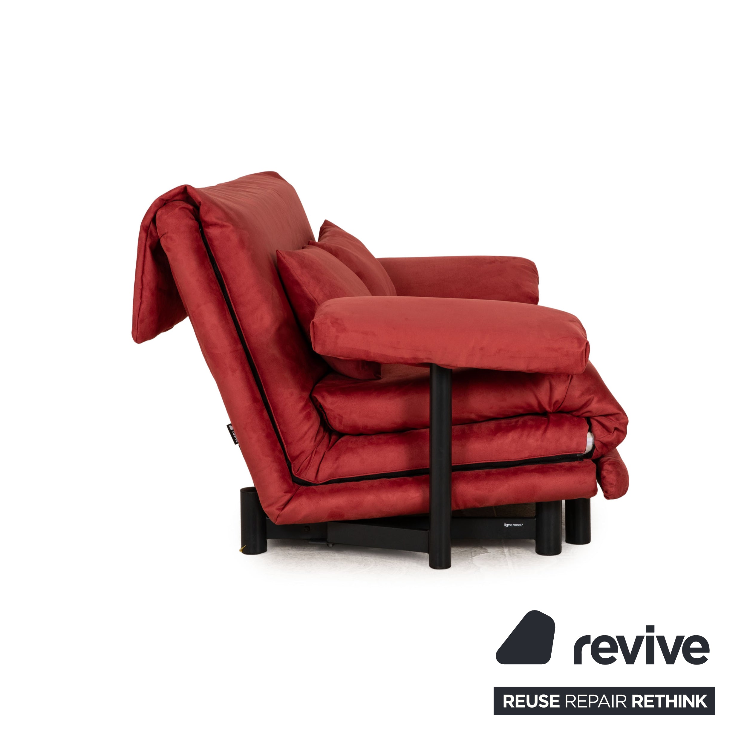 ligne roset Canapé 3 places en tissu Multy rouge framboise retapissé