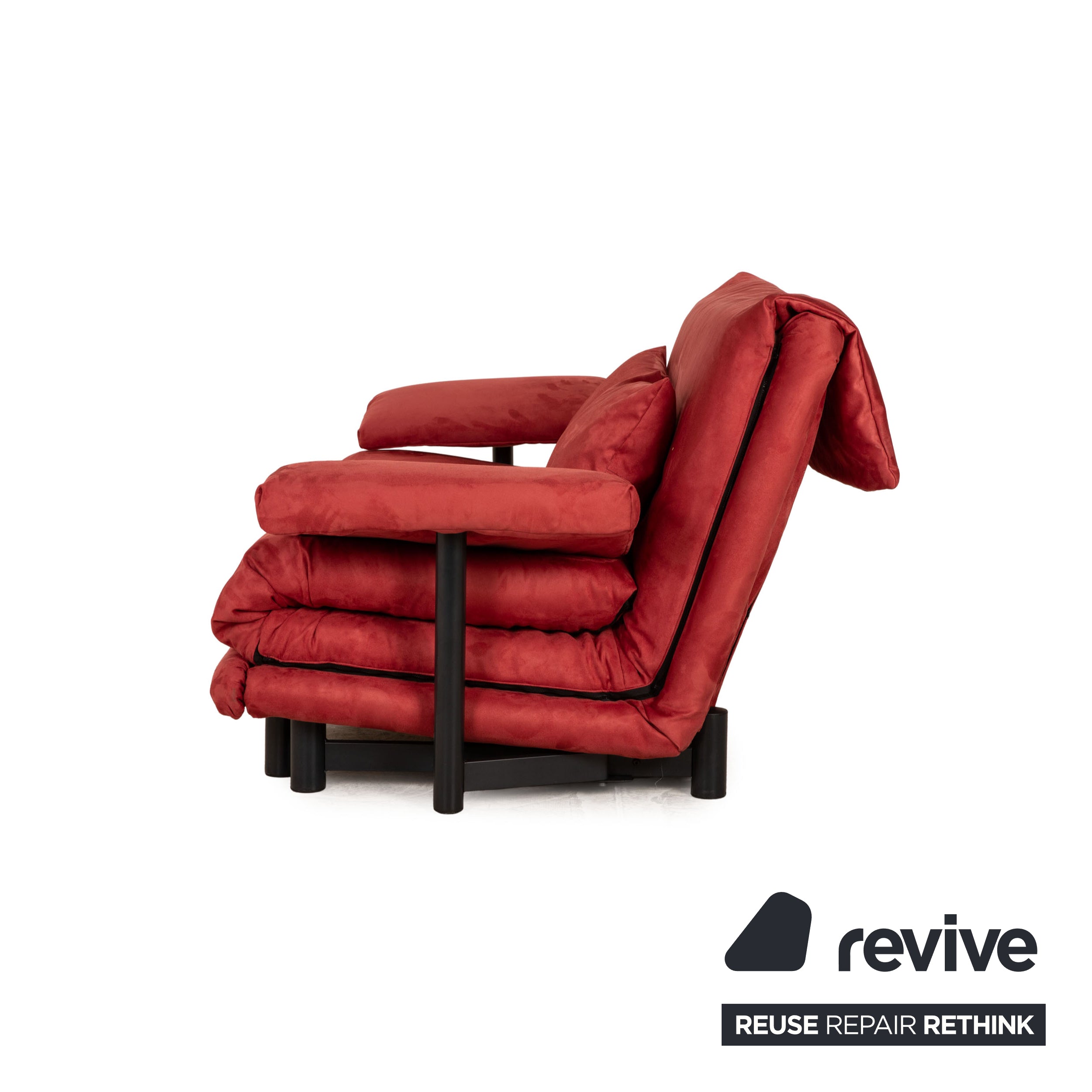 ligne roset Canapé 3 places en tissu Multy rouge framboise retapissé