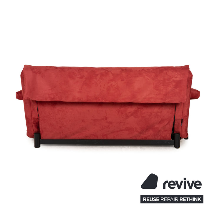ligne roset Canapé 3 places en tissu Multy rouge framboise retapissé