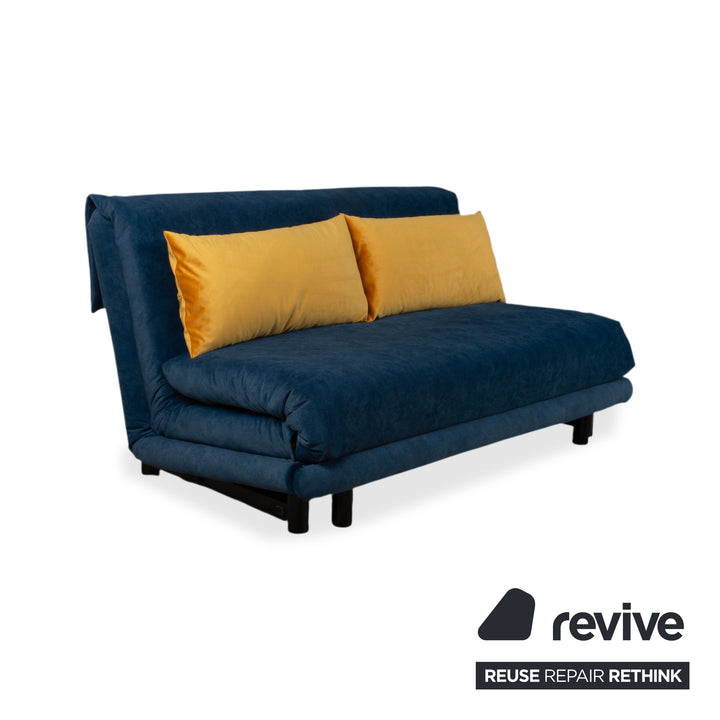 Ligne Roset Multy Stoff Dreisitzer Dunkelblau Couch manuelle Funktion Schlafsofa Neubezug VENTURA 340