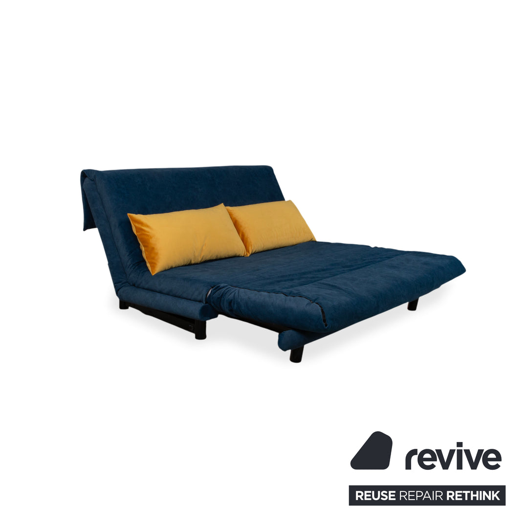 Ligne Roset Multy Stoff Dreisitzer Dunkelblau Couch manuelle Funktion Schlafsofa Neubezug VENTURA 340