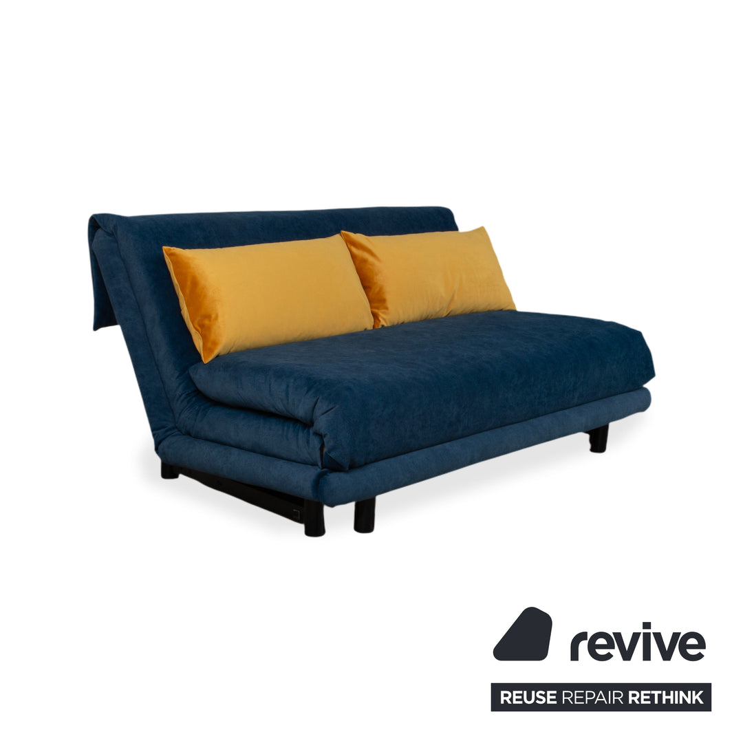 Ligne Roset Multy Stoff Dreisitzer Dunkelblau Couch manuelle Funktion Schlafsofa Neubezug VENTURA 340
