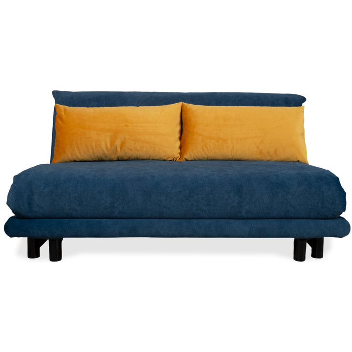 Ligne Roset Multy Stoff Dreisitzer Dunkelblau Couch manuelle Funktion Schlafsofa Neubezug VENTURA 340