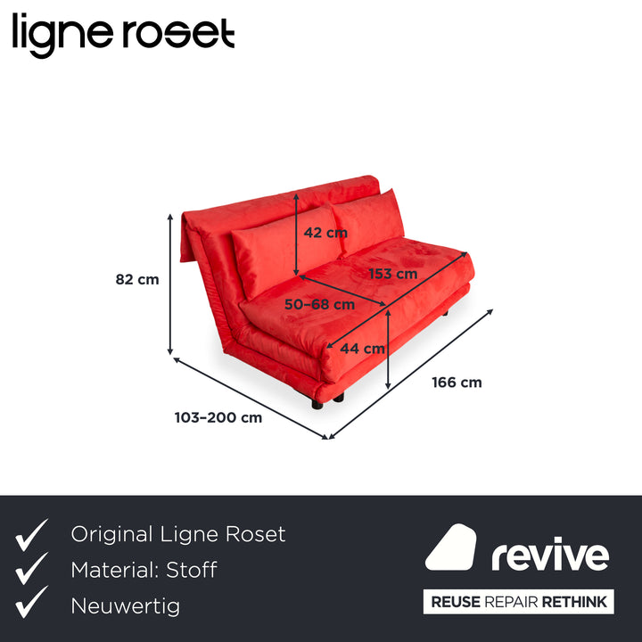 Ligne Roset Multy Stoff Dreisitzer manuelle Schlaffunktion Schlafsofa Couch Neubezug DENVER 348