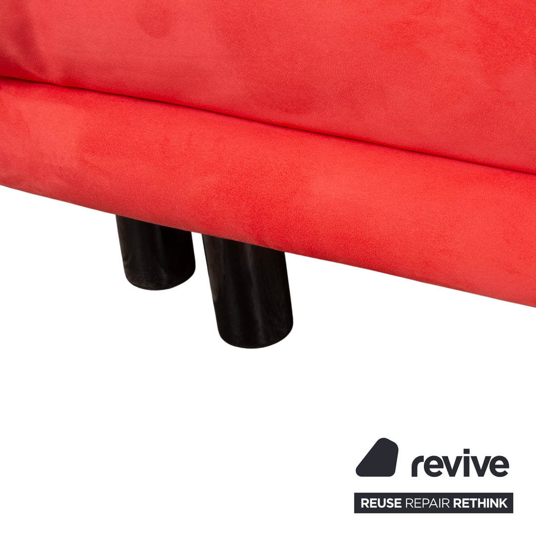 Ligne Roset Multy Tissu Rouge Trois Places Fonction Couchage Manuelle Canapé Convertible Revêtement Neuf DENVER 348