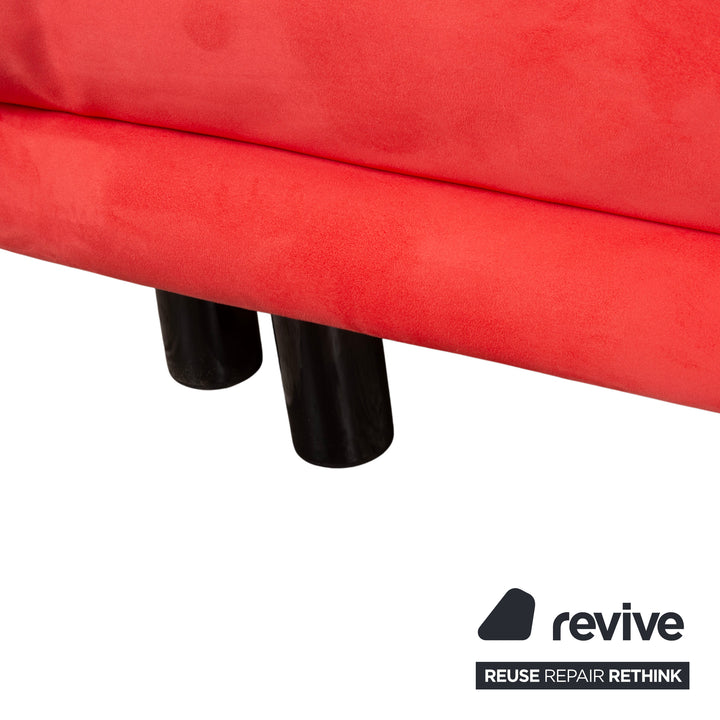 Ligne Roset Multy Tissu Rouge Trois Places Fonction Couchage Manuelle Canapé Convertible Revêtement Neuf DENVER 348