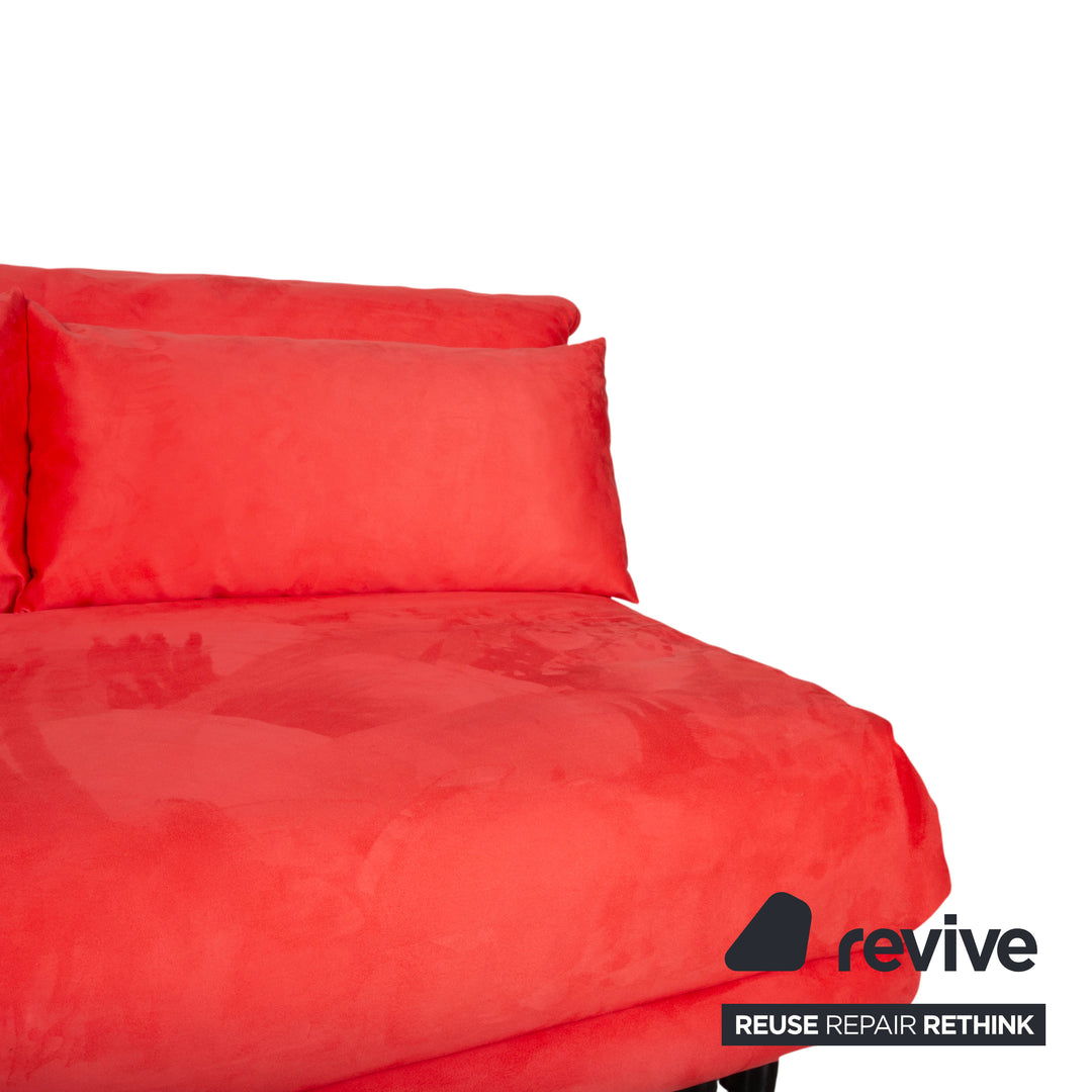 Ligne Roset Multy Tissu Rouge Trois Places Fonction Couchage Manuelle Canapé Convertible Revêtement Neuf DENVER 348