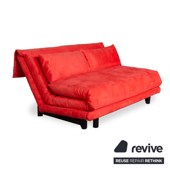 Ligne Roset Multy Tissu Rouge Trois Places Fonction Couchage Manuelle Canapé Convertible Revêtement Neuf DENVER 348