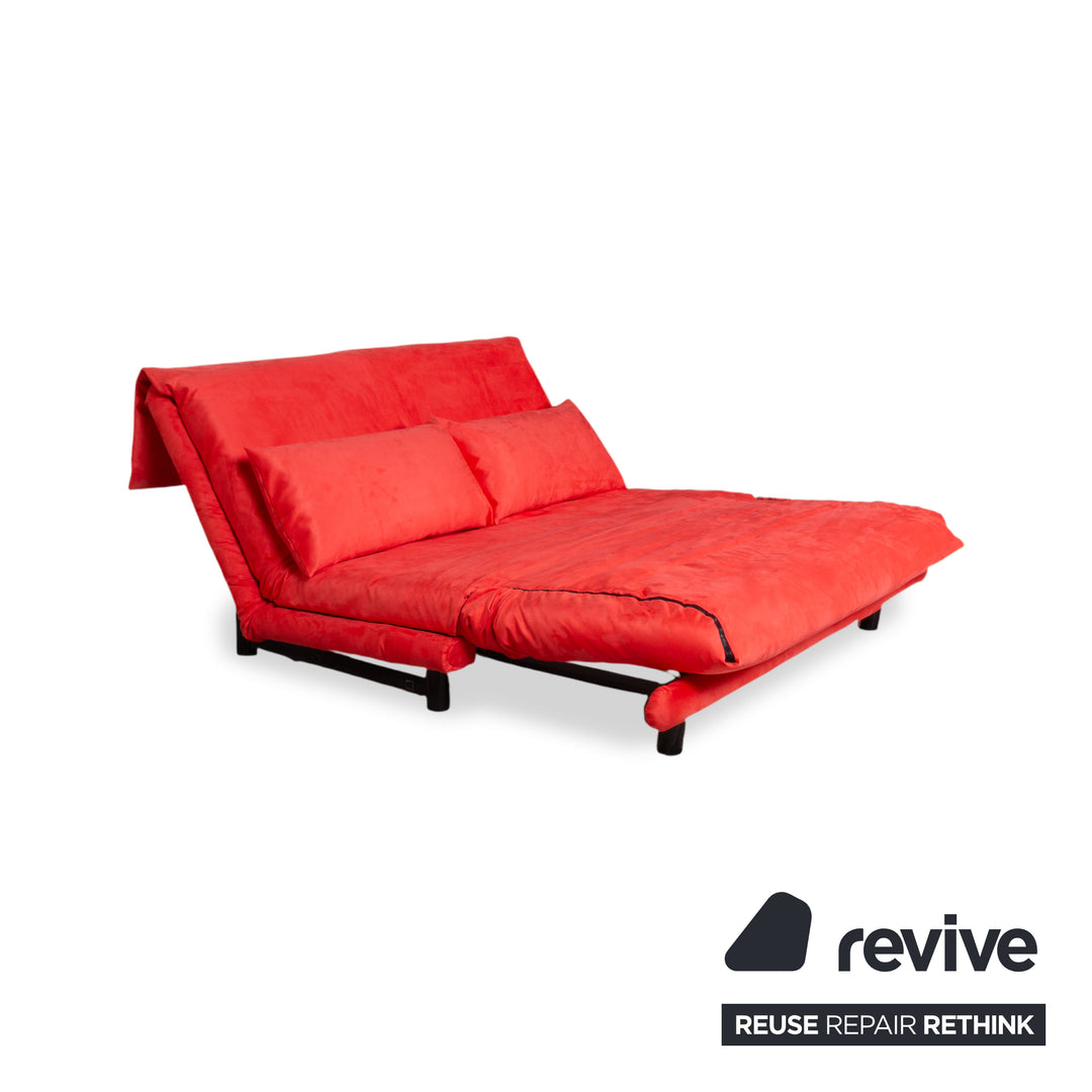Ligne Roset Multy Stoff Rot Dreisitzer manuelle Schlaffunktion Schlafsofa Couch Neubezug DENVER 348