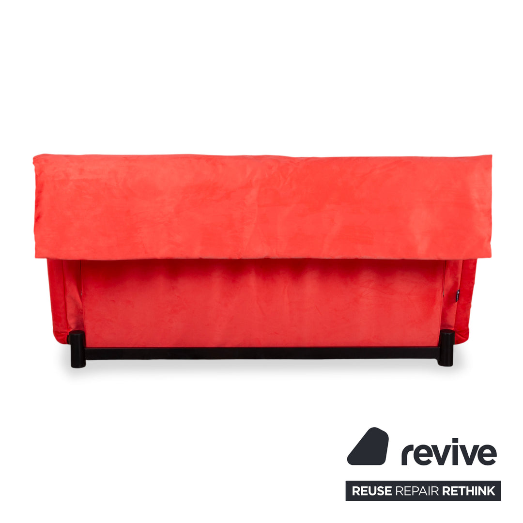 Ligne Roset Multy Tissu Rouge Trois Places Fonction Couchage Manuelle Canapé Convertible Revêtement Neuf DENVER 348