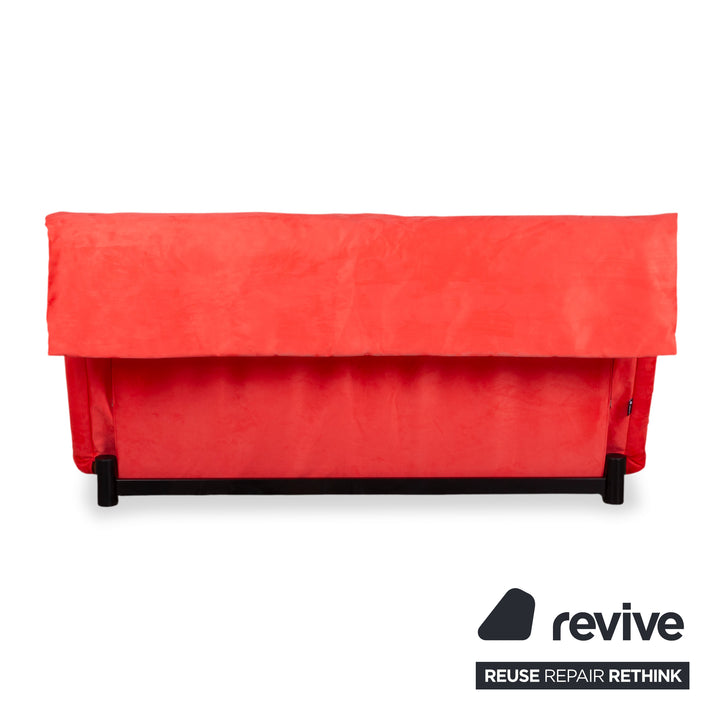 Ligne Roset Multy Tissu Rouge Trois Places Fonction Couchage Manuelle Canapé Convertible Revêtement Neuf DENVER 348