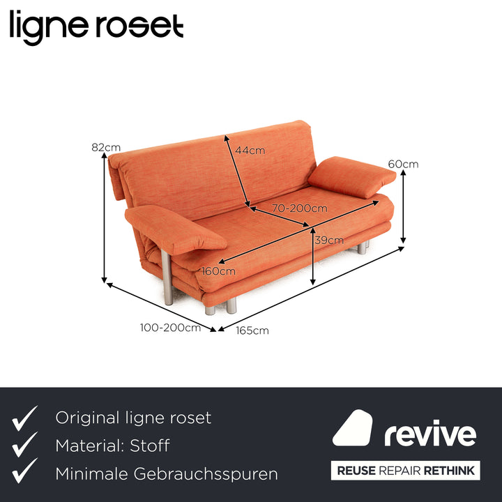 ligne roset Multy fabric three-seater orange incl. armrests manual function sleep function