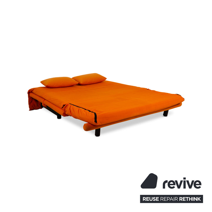 Ligne Roset Multy fabric three-seater orange manual function sofa bed
