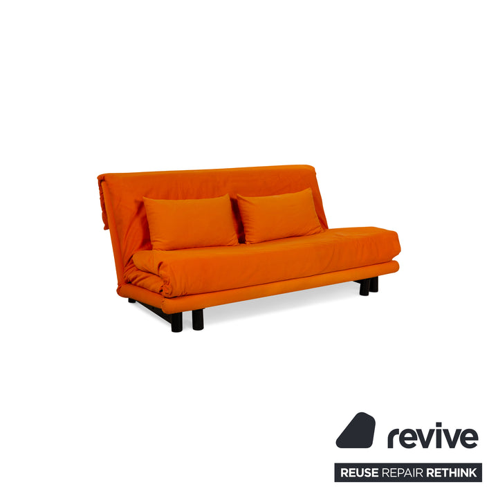 Ligne Roset Multy fabric three-seater orange manual function sofa bed