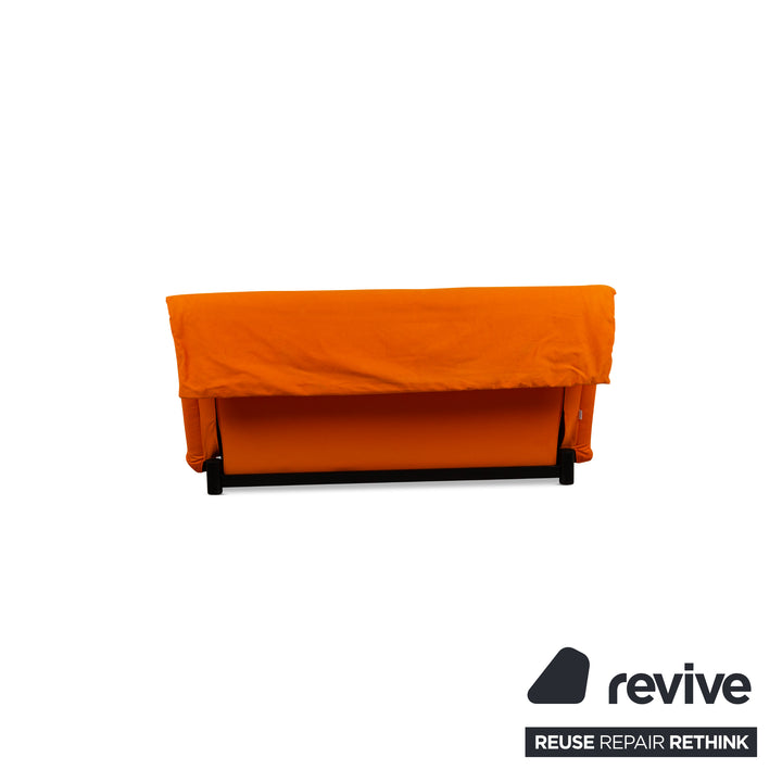 Ligne Roset Multy fabric three-seater orange manual function sofa bed