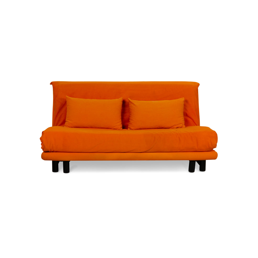 Ligne Roset Multy fabric three-seater orange manual function sofa bed