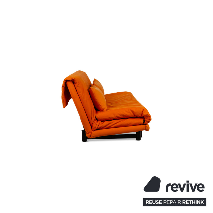 Ligne Roset Multy fabric three-seater orange manual function sofa bed