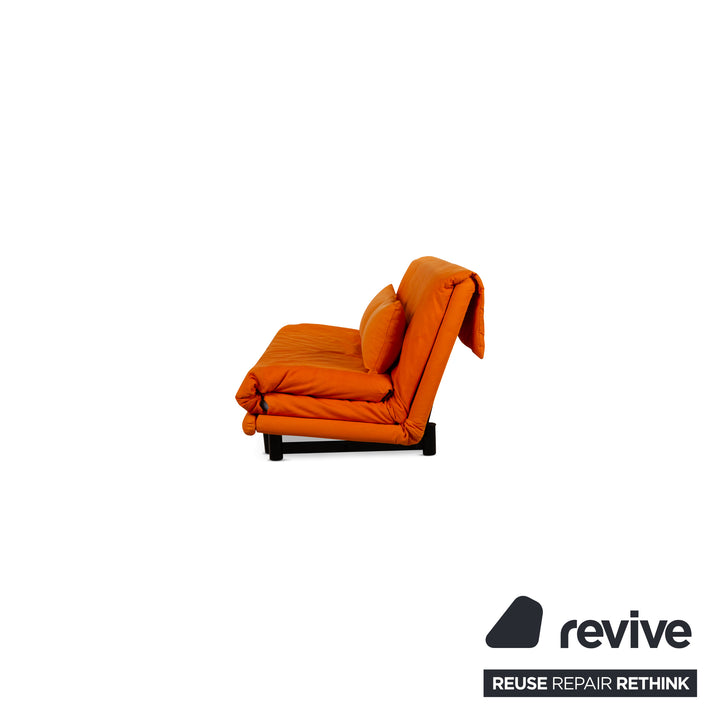 Ligne Roset Multy fabric three-seater orange manual function sofa bed