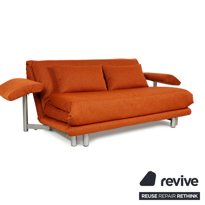 Ligne Roset Multy Stoff Dreisitzer Orange Schlaffunktion Neubezug
