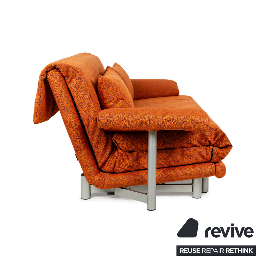 Ligne Roset Multy Stoff Dreisitzer Orange Schlaffunktion Neubezug