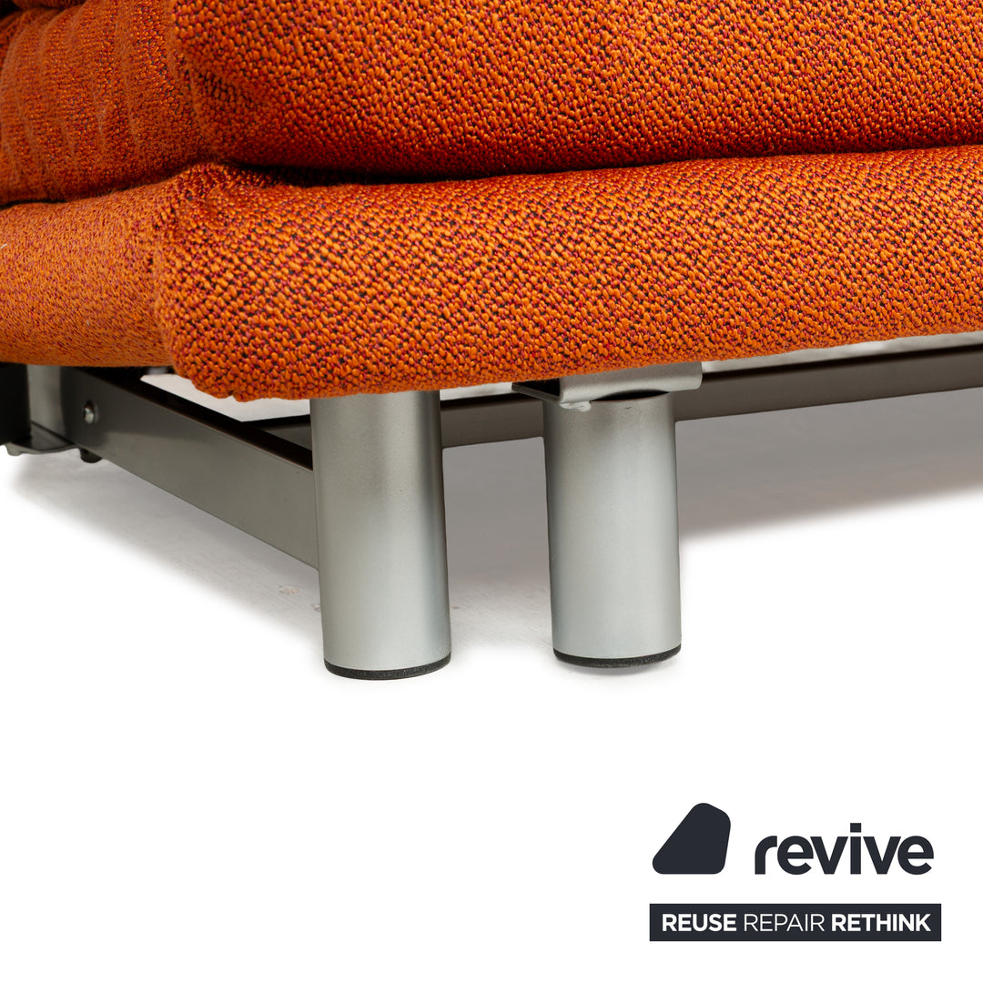 Ligne Roset Multy Stoff Dreisitzer Orange Schlaffunktion Neubezug