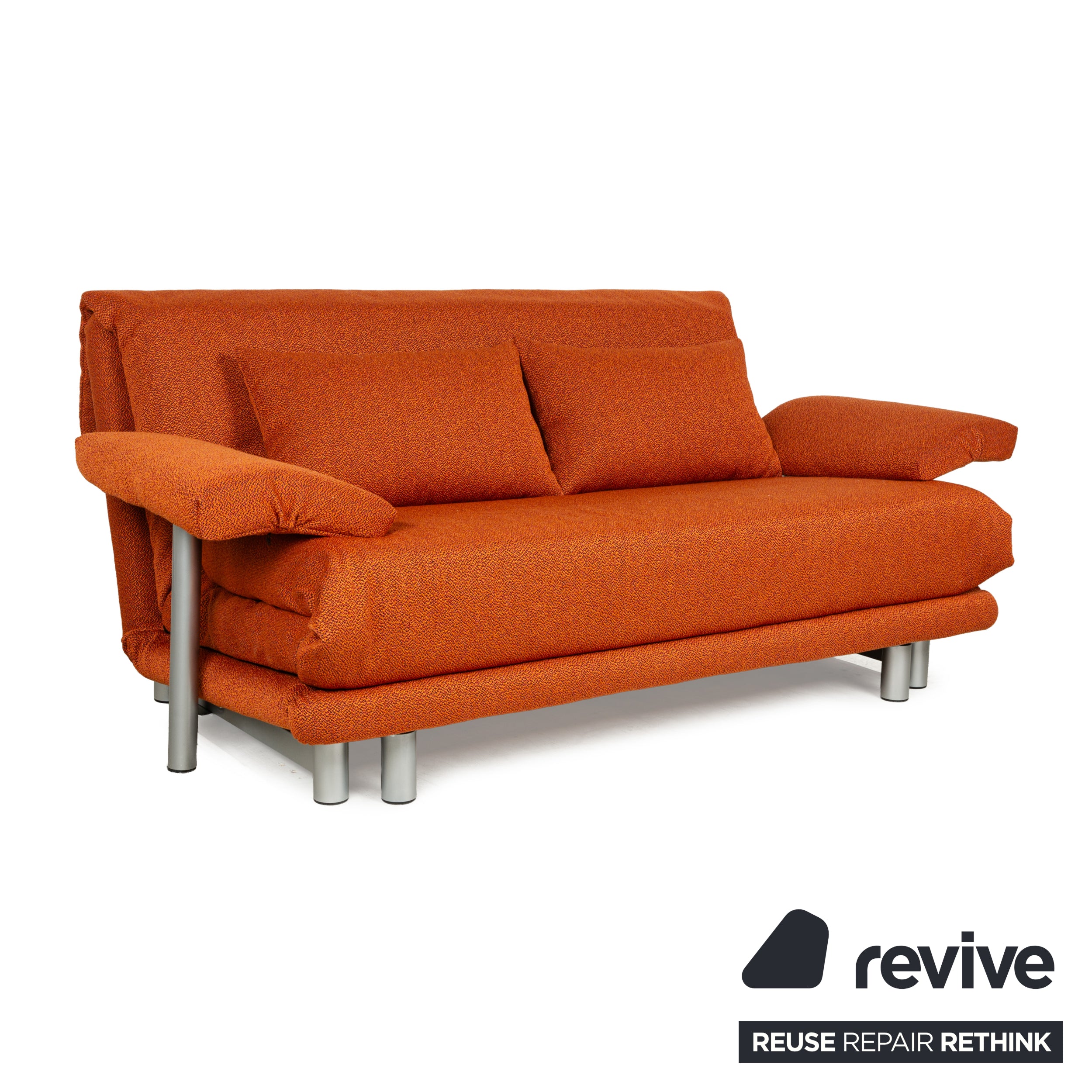 Ligne Roset Multy fabric three-seater orange sleeping function new cover