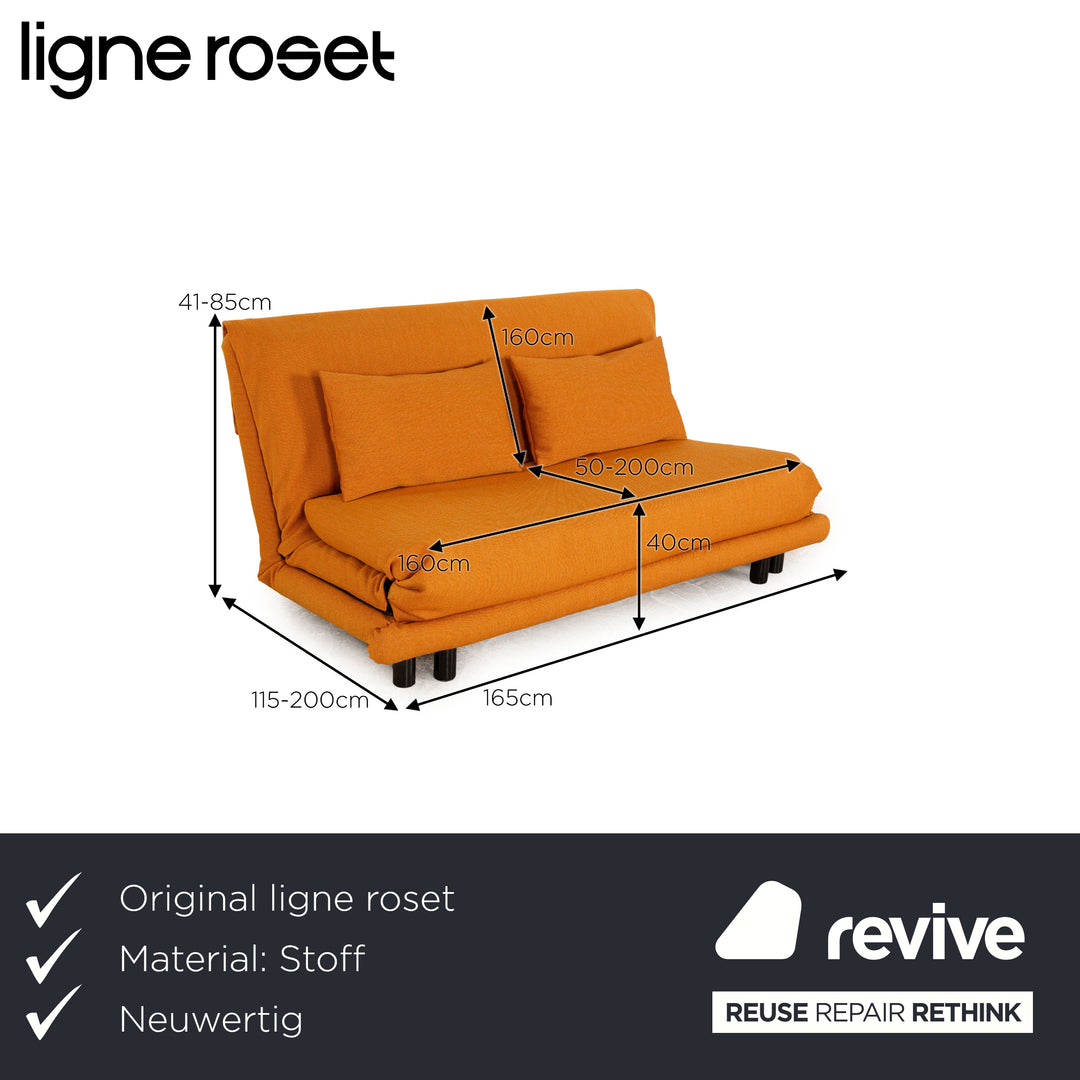 ligne roset Multy fabric three-seater orange sleep function sofa couch sofa bed new cover
