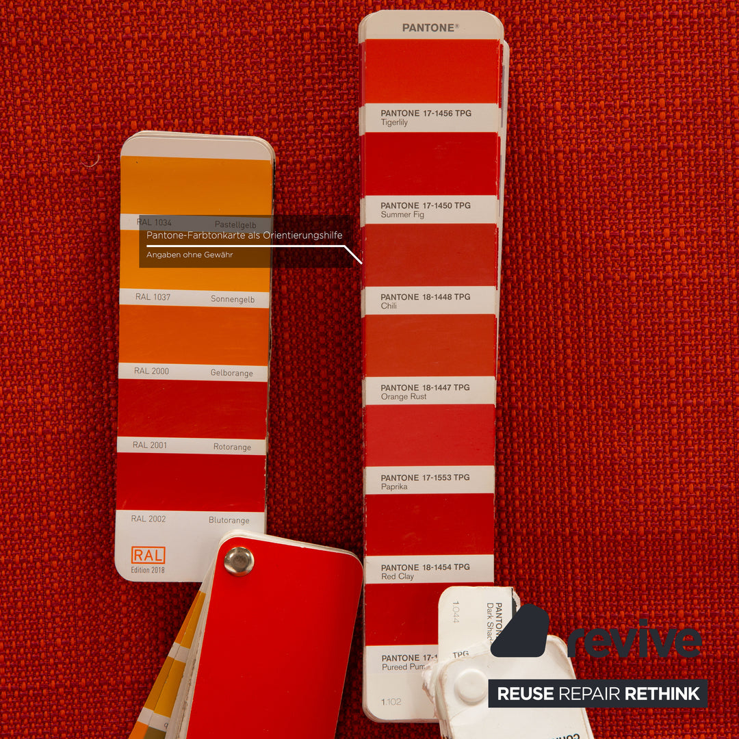 Ligne roset Canapé 3 places en tissu Multy orange avec accoudoirs fonction couchage nouvelle housse