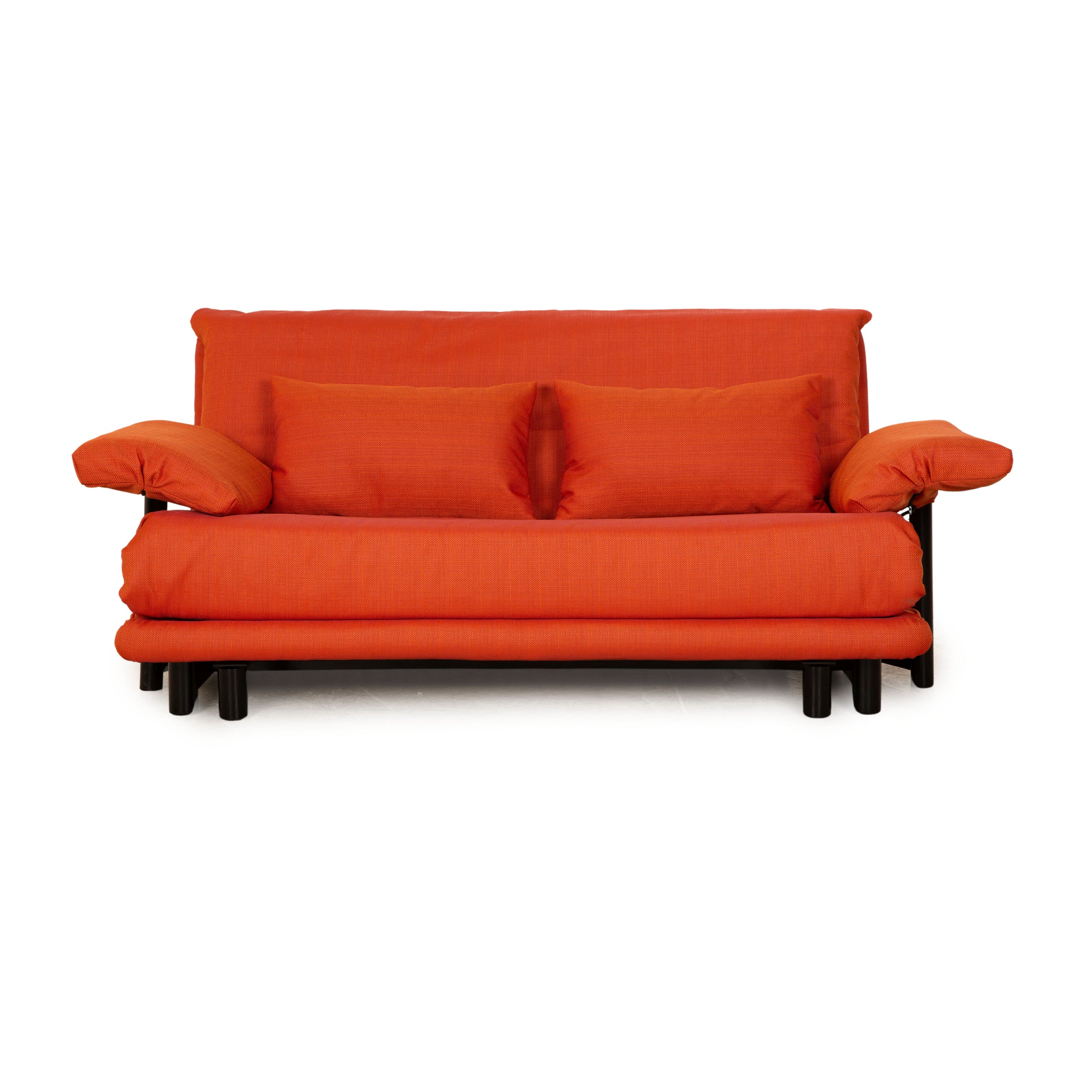 Ligne Roset Multy Fabric Three-Seater Orange Sofa Couch with Armrests Sleeper Function New Upholstery
