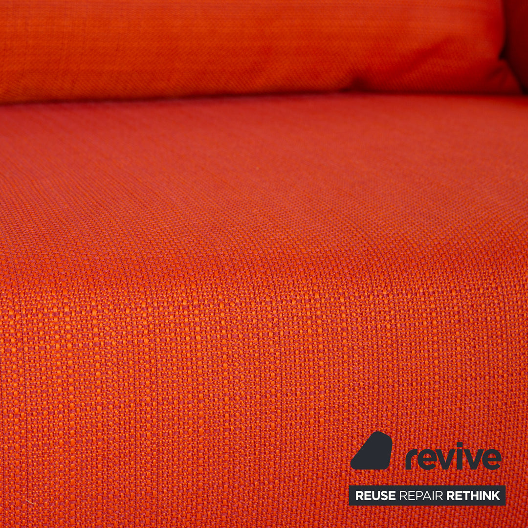 Ligne roset Canapé 3 places en tissu Multy orange avec accoudoirs fonction couchage nouvelle housse