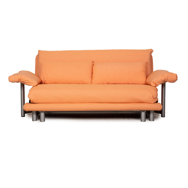Ligne roset Canapé 3 places en tissu Multy orange, fonction sommeil, accoudoir, housse neuve