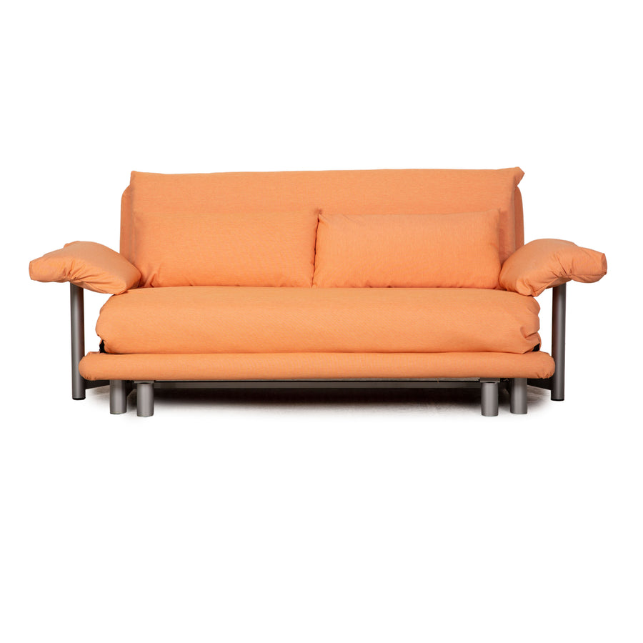 Ligne roset Canapé 3 places en tissu Multy orange, fonction sommeil, accoudoir, housse neuve