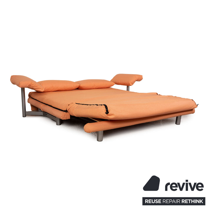 Ligne roset Canapé 3 places en tissu Multy orange, fonction sommeil, accoudoir, housse neuve