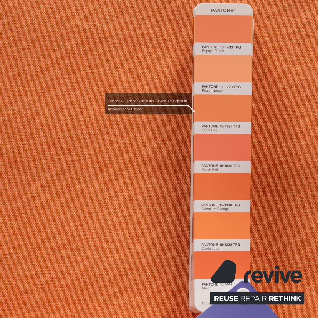 Ligne roset Canapé 3 places en tissu Multy orange, fonction sommeil, accoudoir, housse neuve