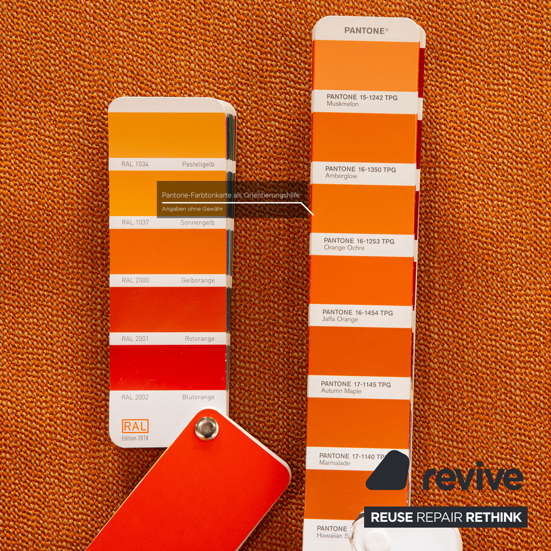 ligne roset Multy Stoff Dreisitzer Orange Sofa Couch Schlaffunktion Neubezug