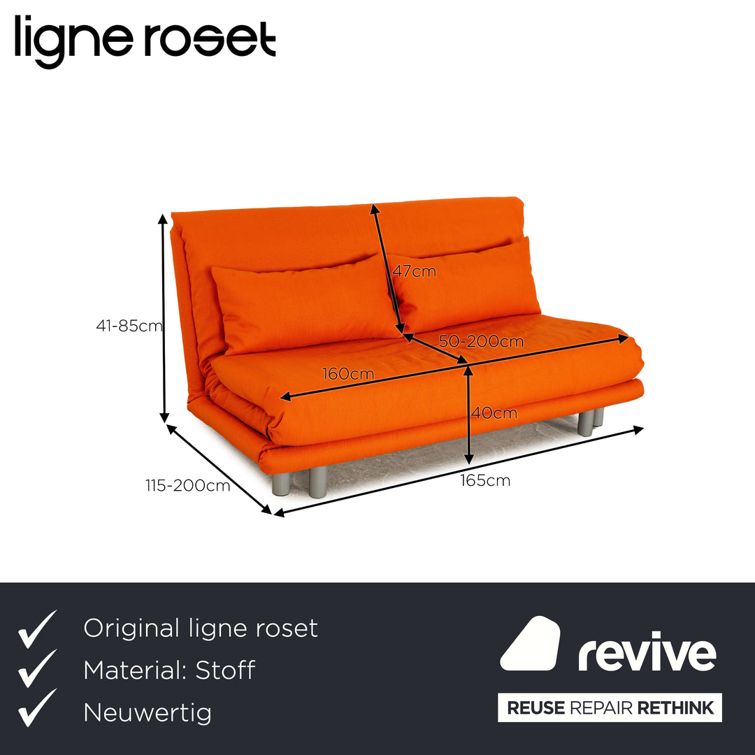ligne roset Multy stof trepersoners orange sofa sovesofa ombetrukket