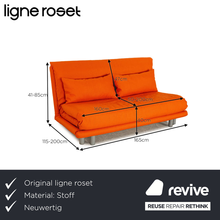 ligne roset Multy stof trepersoners orange sofa sovesofa ombetrukket