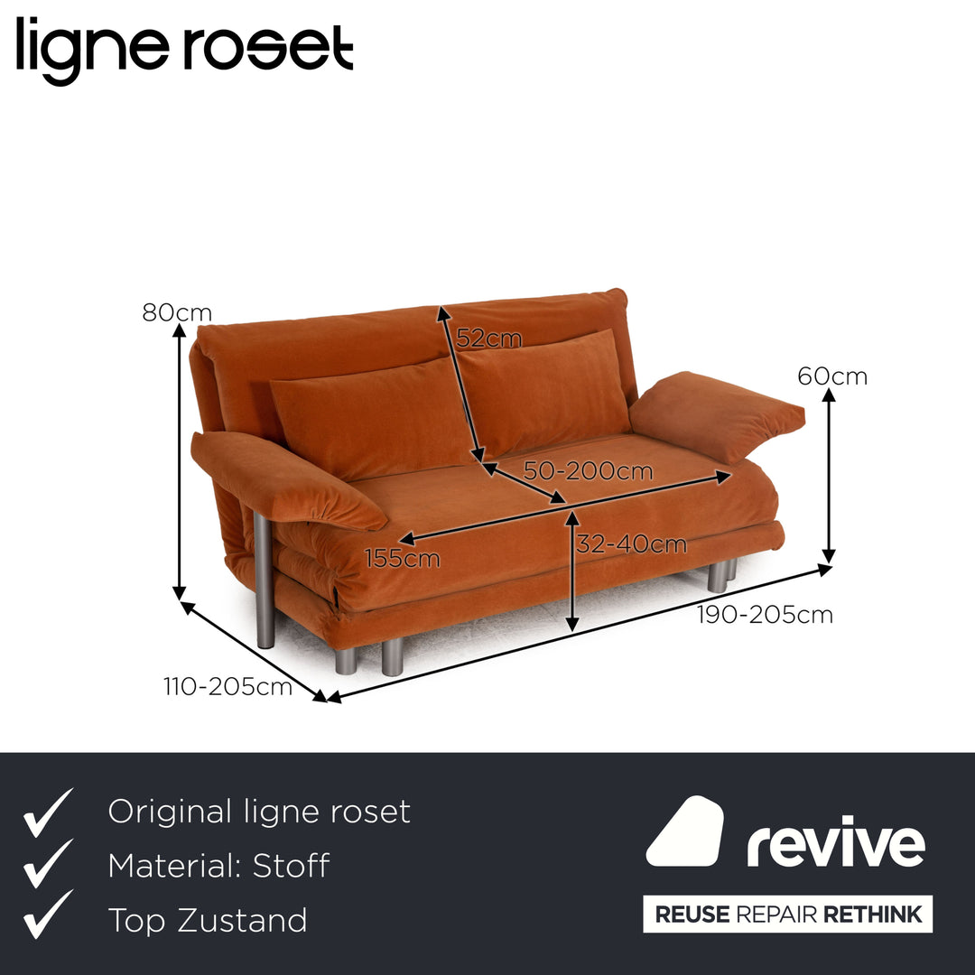 Ligne roset Canapé 3 places en tissu Multy orange, housse neuve