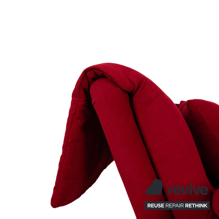 Ligne Roset Multy Stoff Dreisitzer Rot inkl. Armlehne Schlaffunktion Neubezug MALOU 138